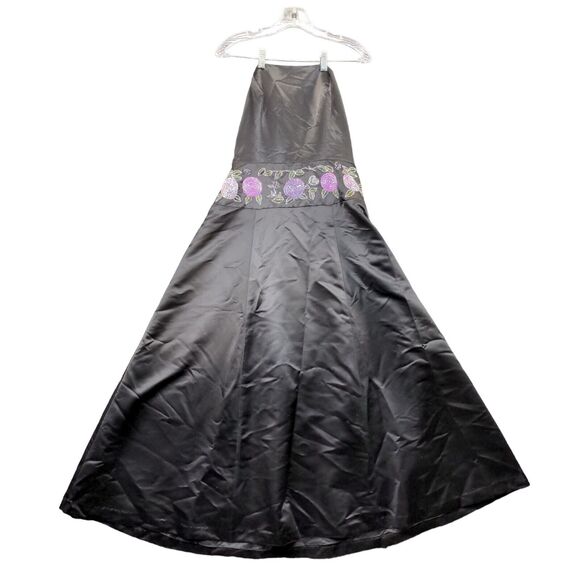 Frederick's of Hollywood Black Strapless Dress with Purple Accents - Picture 1 of 11
